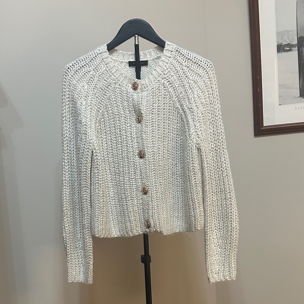 Cozy White Knit Sweater with sparkles!
